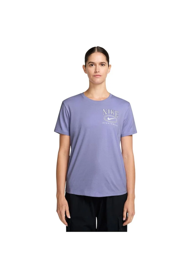 Tricou sport  Sportswear Club, bumbac, mov, croiala regulata, decolteu rotund