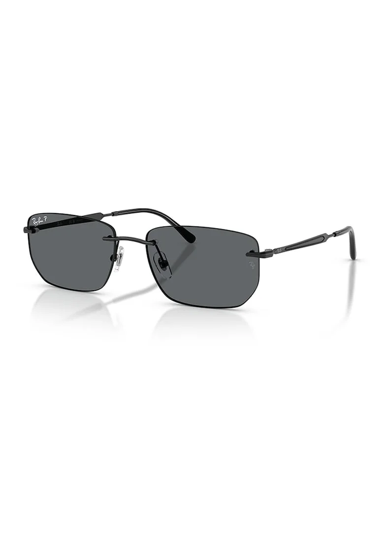 Ochelari de soare dreptunghiulari unisex, Negru