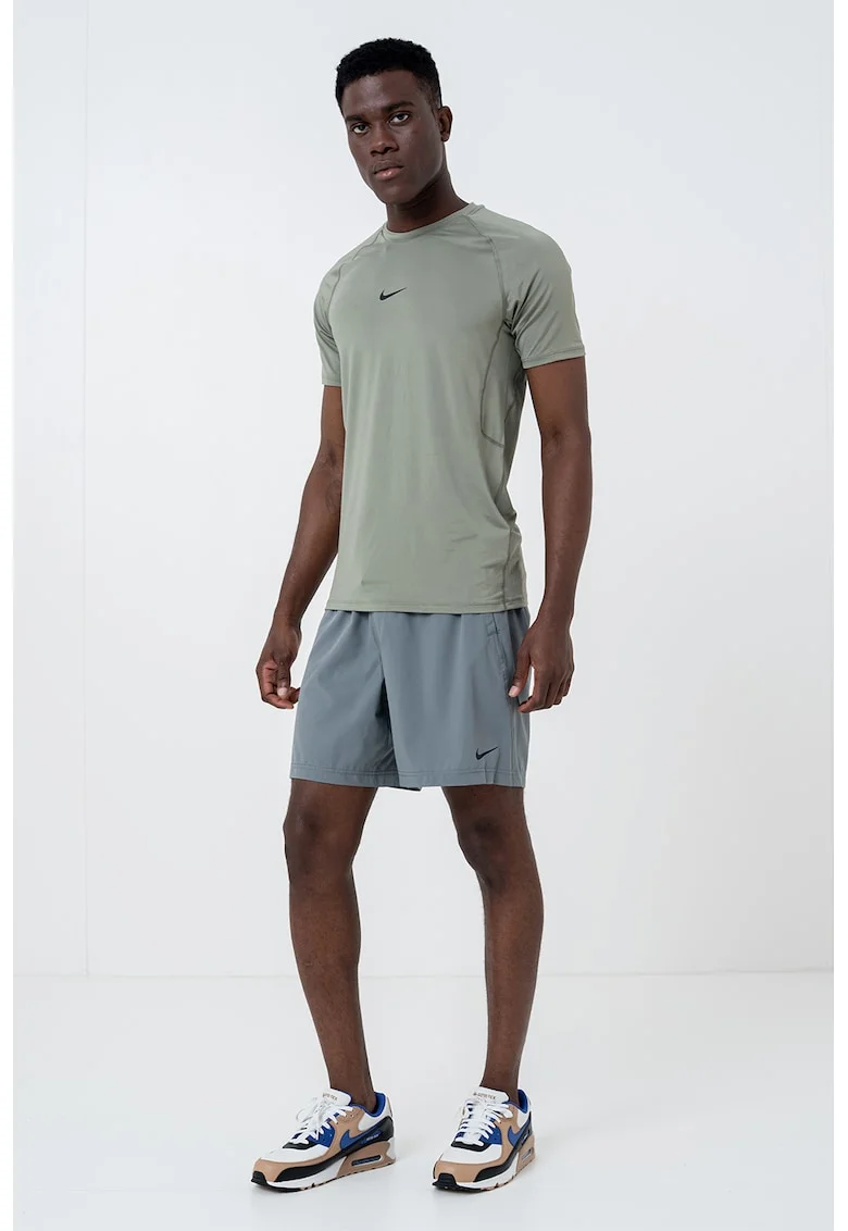 Tricou slim-fit cu tehnologie Dri-FIT, pentru fitness, Kaki