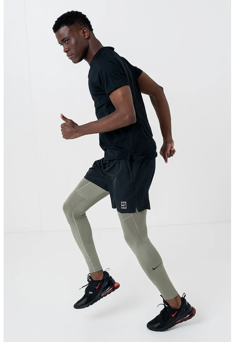 Colanti cu tehnologie Dri-FIT, pentru fitness, Negru/Verde pal