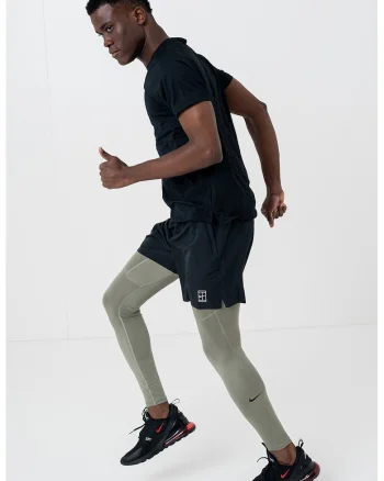 Colanti cu tehnologie Dri-FIT, pentru fitness, Negru/Verde pal