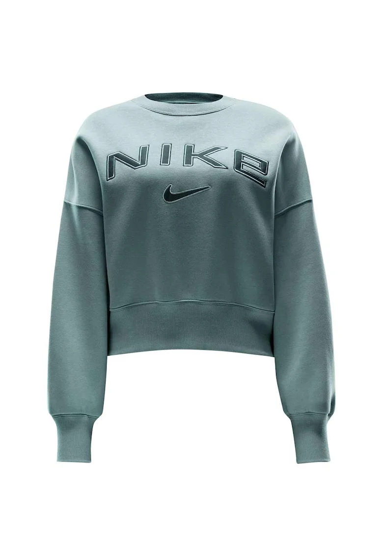 Hanorac sport dama  Phoenix Fleece, croiala extra larga, decolteu rotund, bumbac-poliester, albastru,
