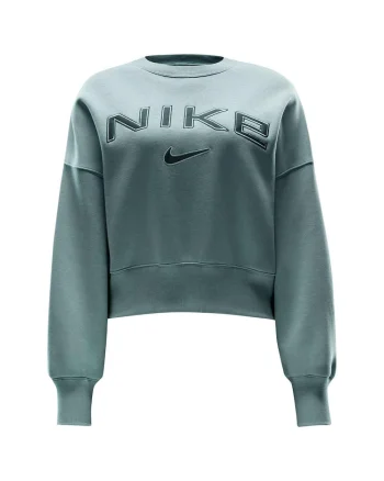 Hanorac sport dama  Phoenix Fleece, croiala extra larga, decolteu rotund, bumbac-poliester, albastru,