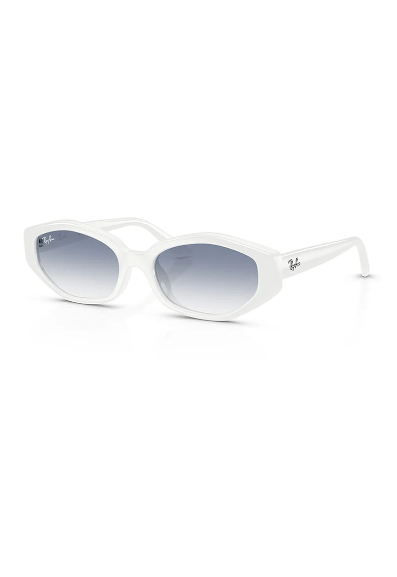 Ochelari de soare unisex cu logo, Alb