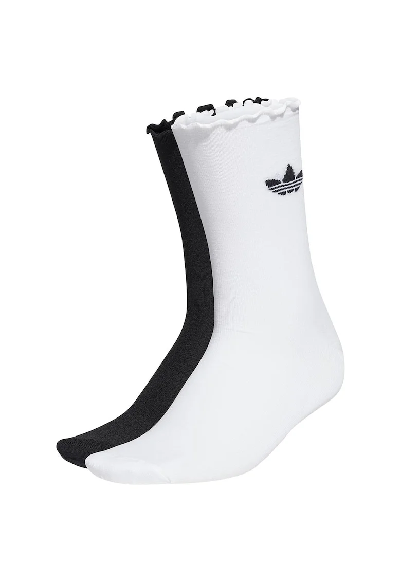 Soseste dama,  nylon/elastan, 2 perechi, alb/negru, 40-42EU