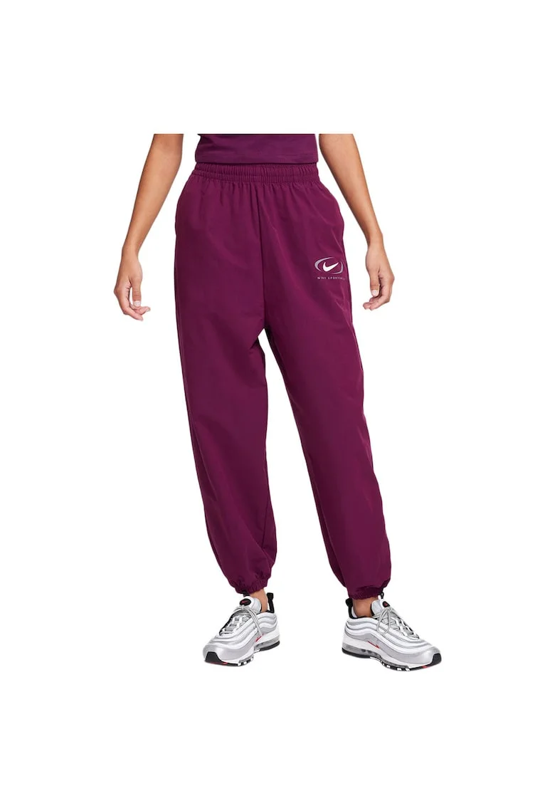 Pantaloni sport dama FN7700,  Nylon, Visiniu,