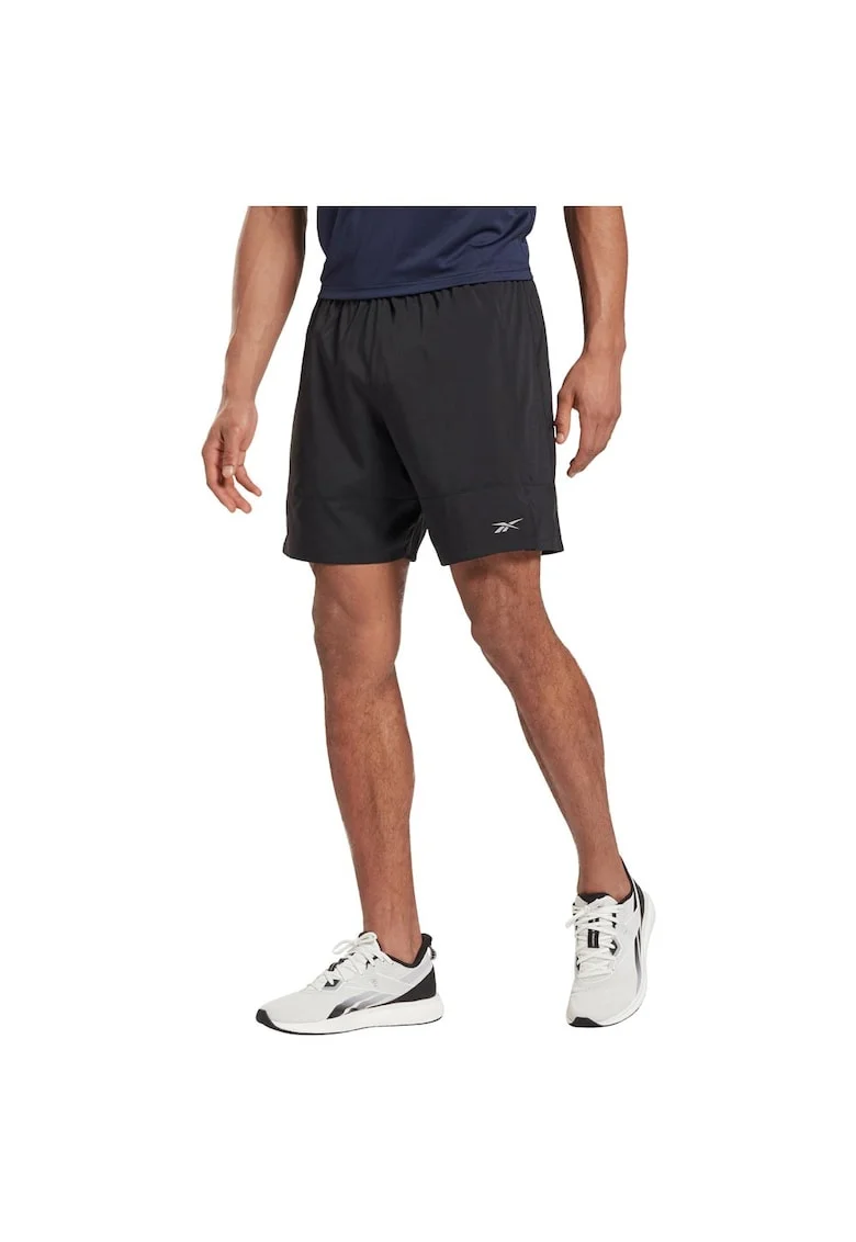 Pantaloni scurti sport  de alergare, negru, poliester,