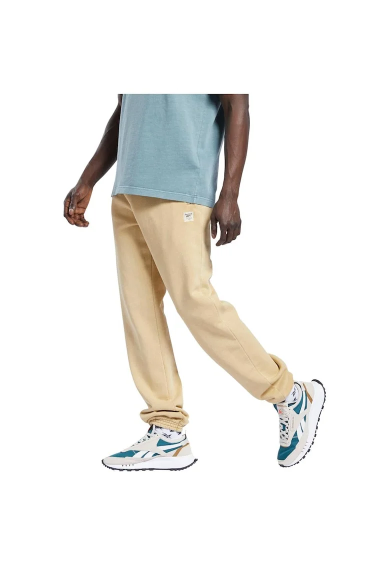 Pantaloni sport barbati  bumbac organic, talie elastica, bej