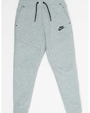 Pantaloni de trening cu snur in talie Sportwear Tech, Negru/Gri melange