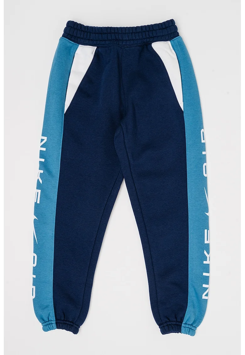 Pantaloni de trening din amestec de bumbac cu logo, Bleumarin