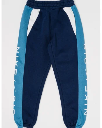 Pantaloni de trening din amestec de bumbac cu logo, Bleumarin