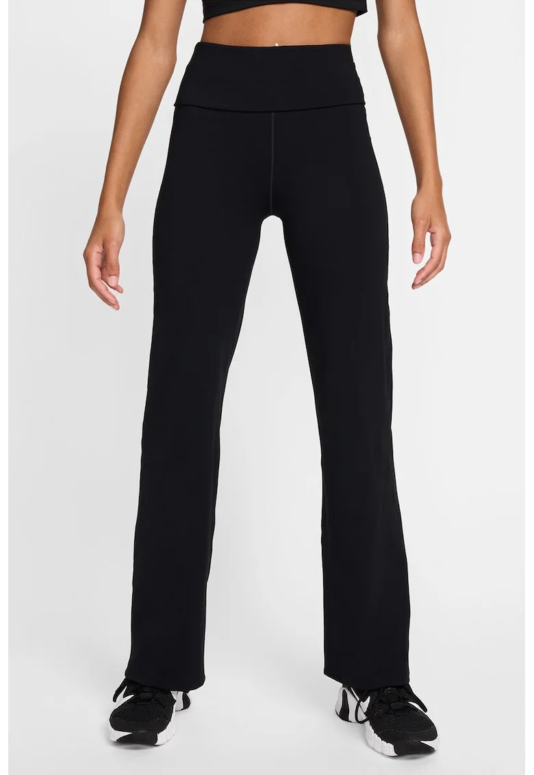 Pantaloni cu logo pentru fitness, Negru