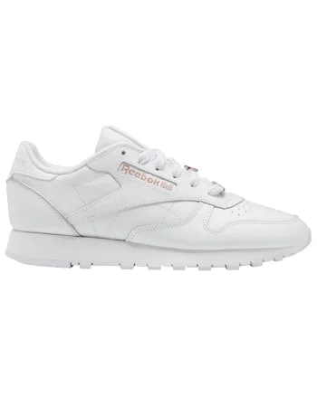 Pantofi sport dama  Classic, piele naturala, alb, detalii metalice