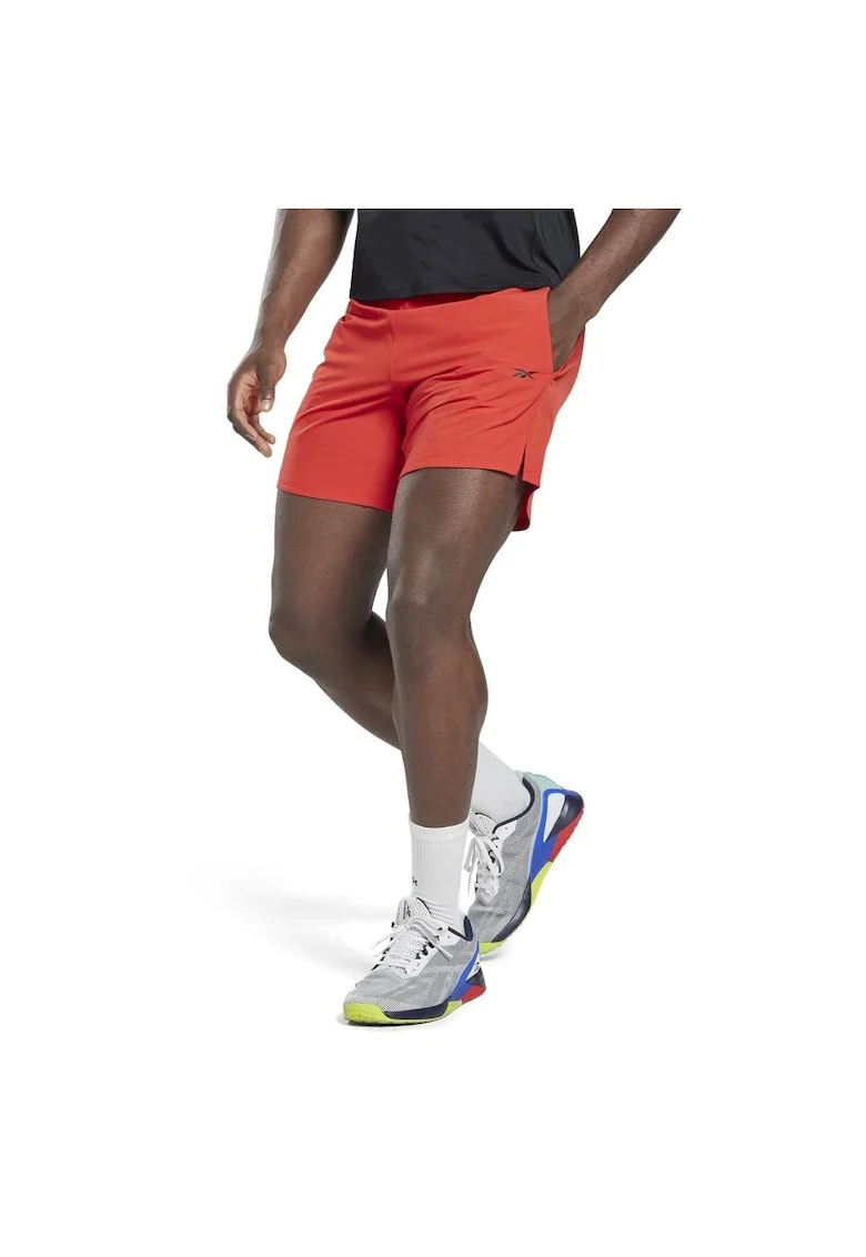 Pantaloni scurti sport barbati  poliester/elastan, rosu,