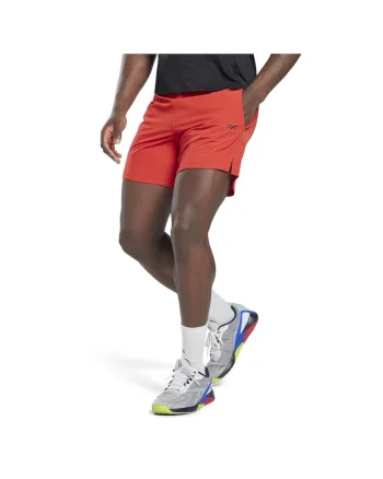 Pantaloni scurti sport barbati  poliester/elastan, rosu,