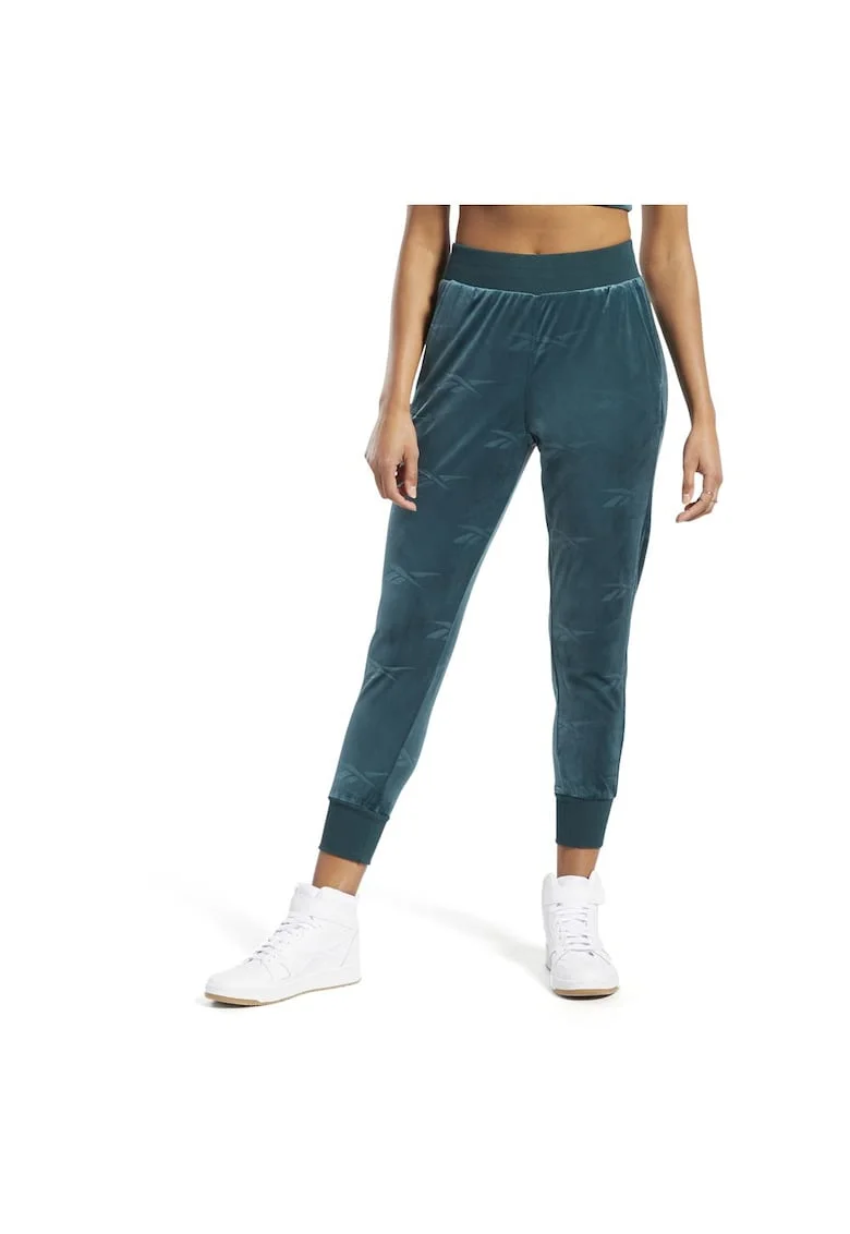 Pantaloni sport dama,  colectia, slim fit, verde, catifea