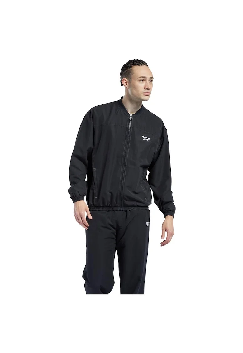 Jacheta sport  neagra, din poliester reciclat, pentru barbati