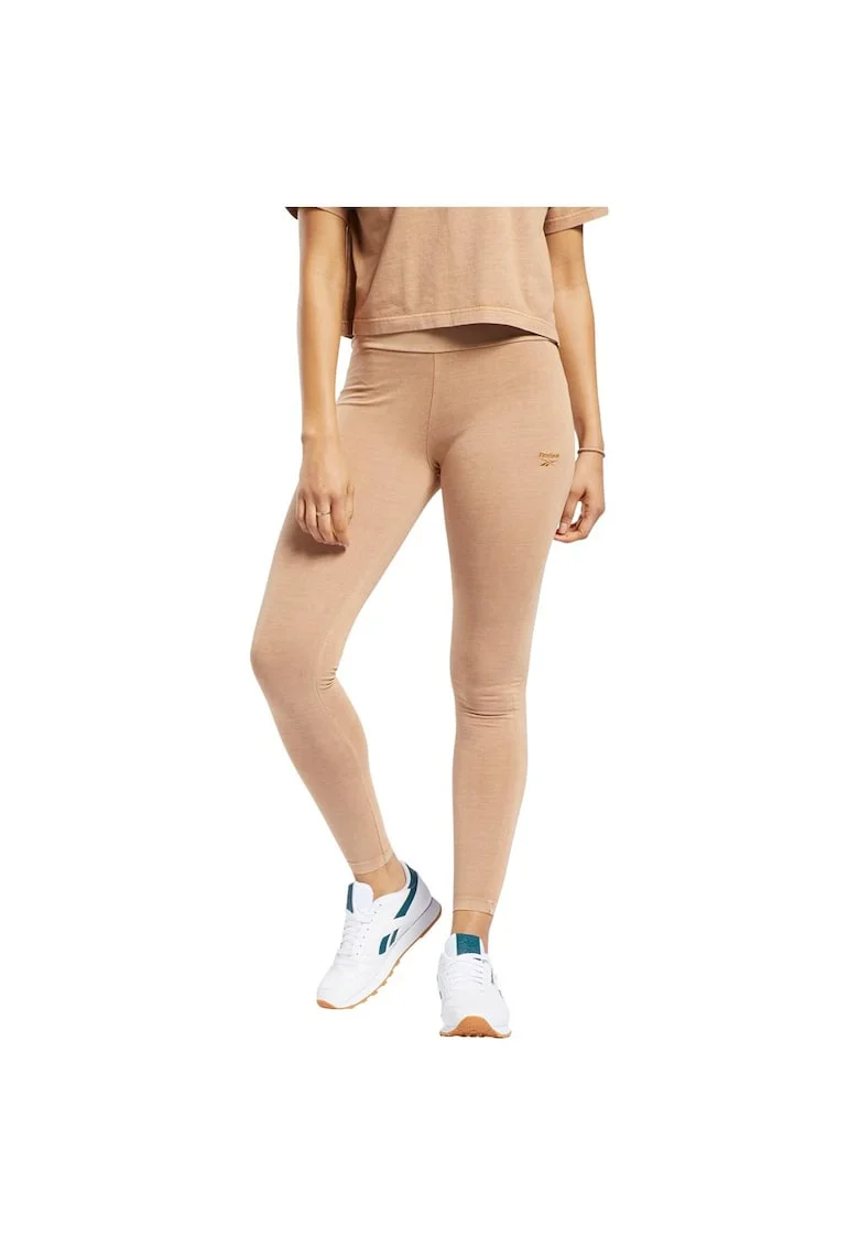 Colanti sport  design minimalist, talie inalta, bej, bumbac organic
