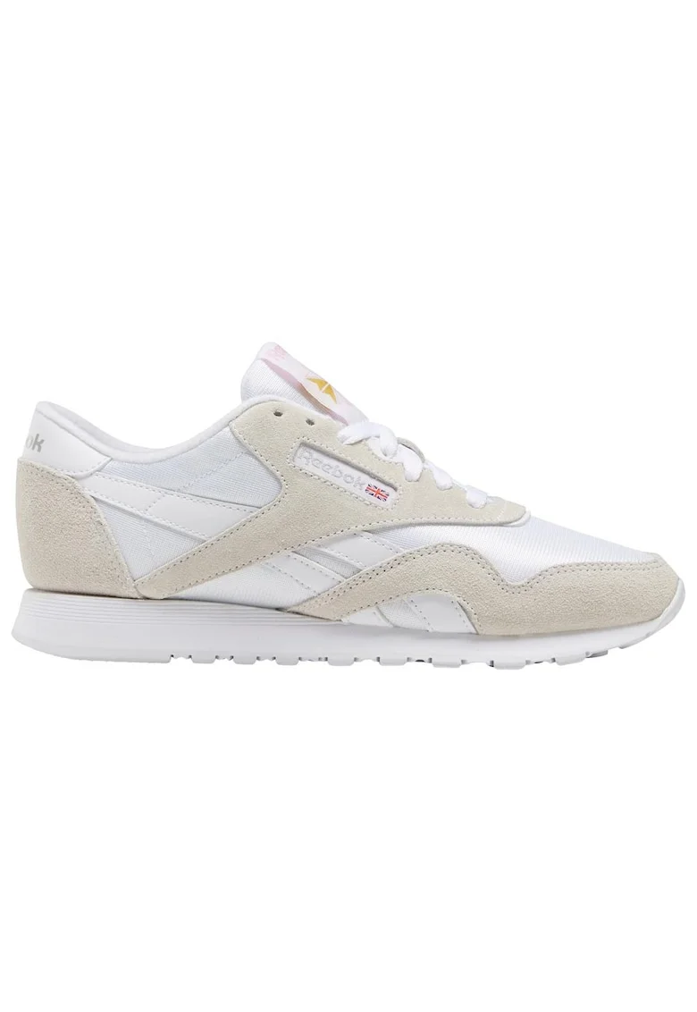 Pantofi sport dama  CL Nylon, stil retro, crem, piele intoarsa