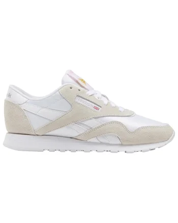 Pantofi sport dama  CL Nylon, stil retro, crem, piele intoarsa