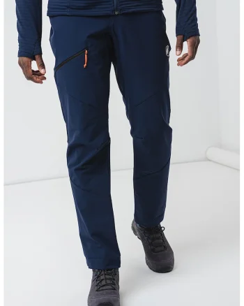 Pantaloni pentru drumetii montane Taiss SO Softshell, Bleumarin