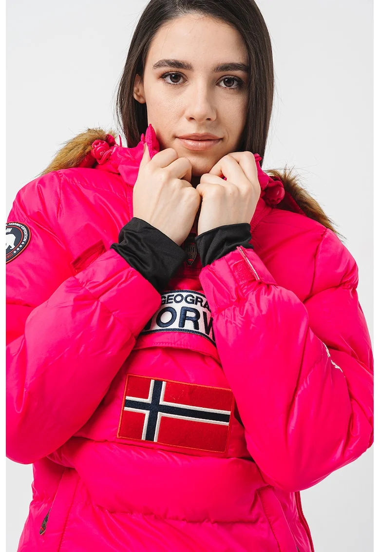 Geaca cu logo brodat Belancolie, Alb/Negru/Fucsia