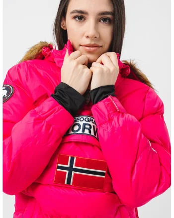 Geaca cu logo brodat Belancolie, Alb/Negru/Fucsia