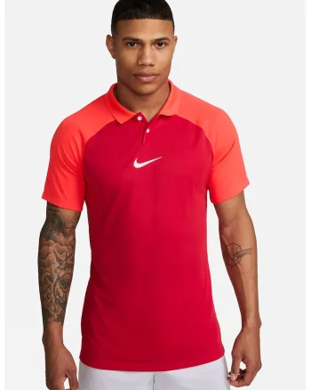 Tricou polo cu tehnologie Dri-FIT si maneci raglan pentru fotbal Academy, Rosu/Rosu stins