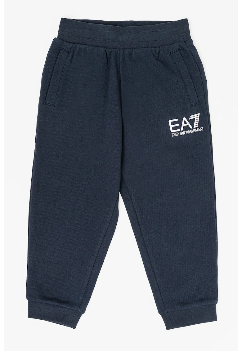 Pantaloni de trening relaxed fit din bumbac, Bleumarin