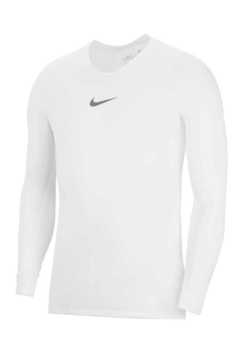Bluza slim fit cu tehnologie Dri Fit si logo, Alb optic