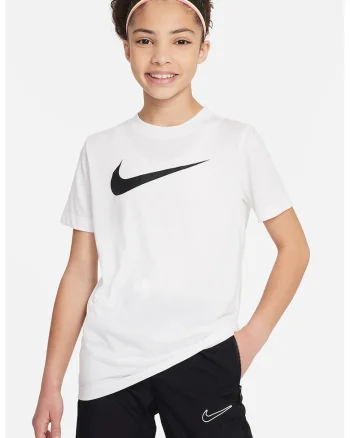 Tricou cu logo supradimensionat si tehnologie Dri-Fit, pentru fotbal, Negru/Alb optic