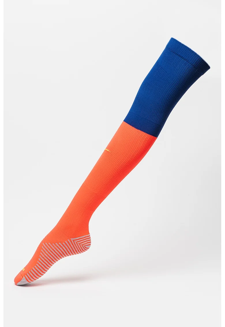 Sosete inalte peste genunchi pentru fotbal, Gri/Coral/Albastru