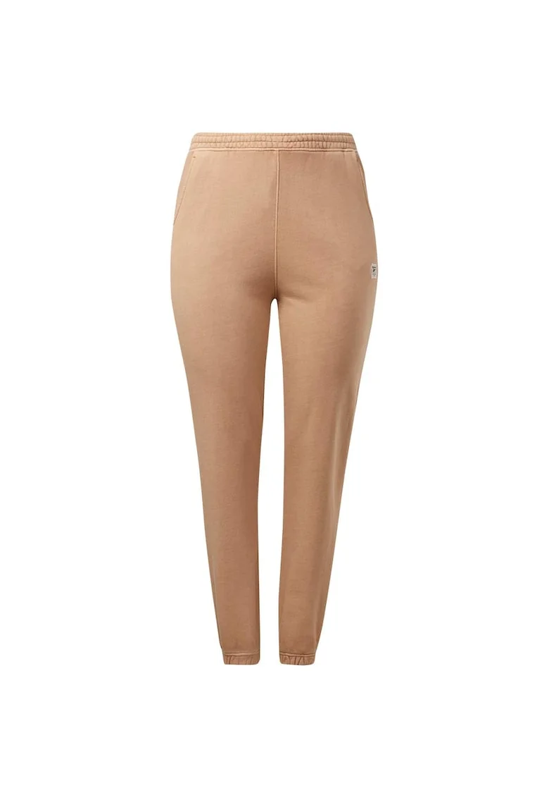 Pantaloni sport dama  oversize, bumbac organic, maro, French terry,