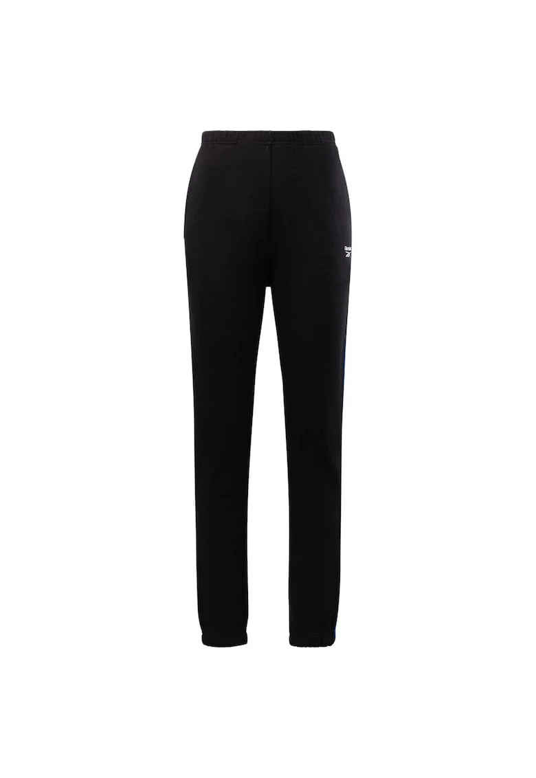 Pantaloni sport  croiala lejera, talie elastica, negru, bumbac