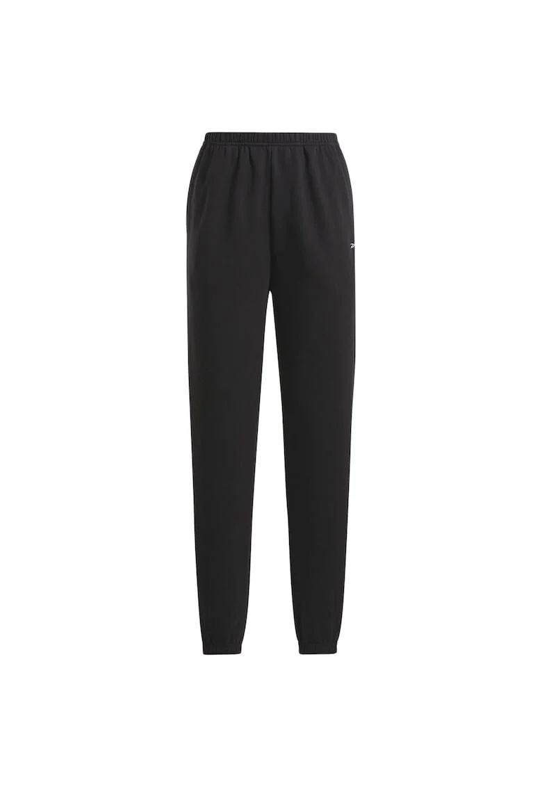 Pantaloni sport dama  croiala slim, negru, bumbac, fleece