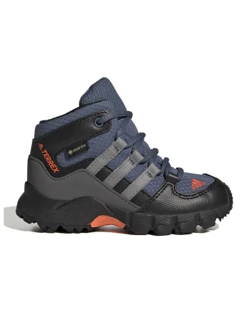 Ghete mid-high impermeabile pentru drumetii Terrex Mid GTX, Gri/Albastru inchis