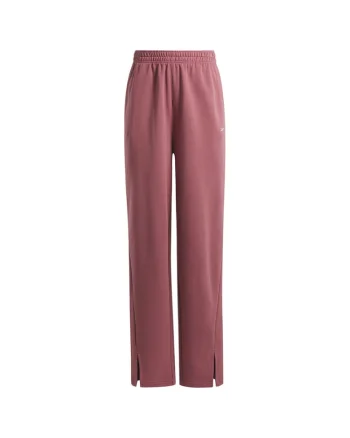 Pantaloni sport dama  talie inalta, picioare largi, roz, bumbac,