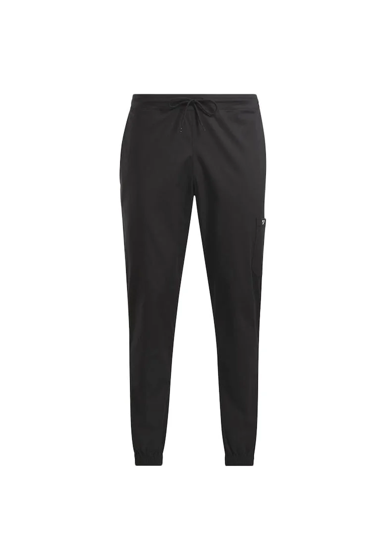 Pantaloni jogger  negru, bumbac si sintetic, croiala normala, talie elastica,