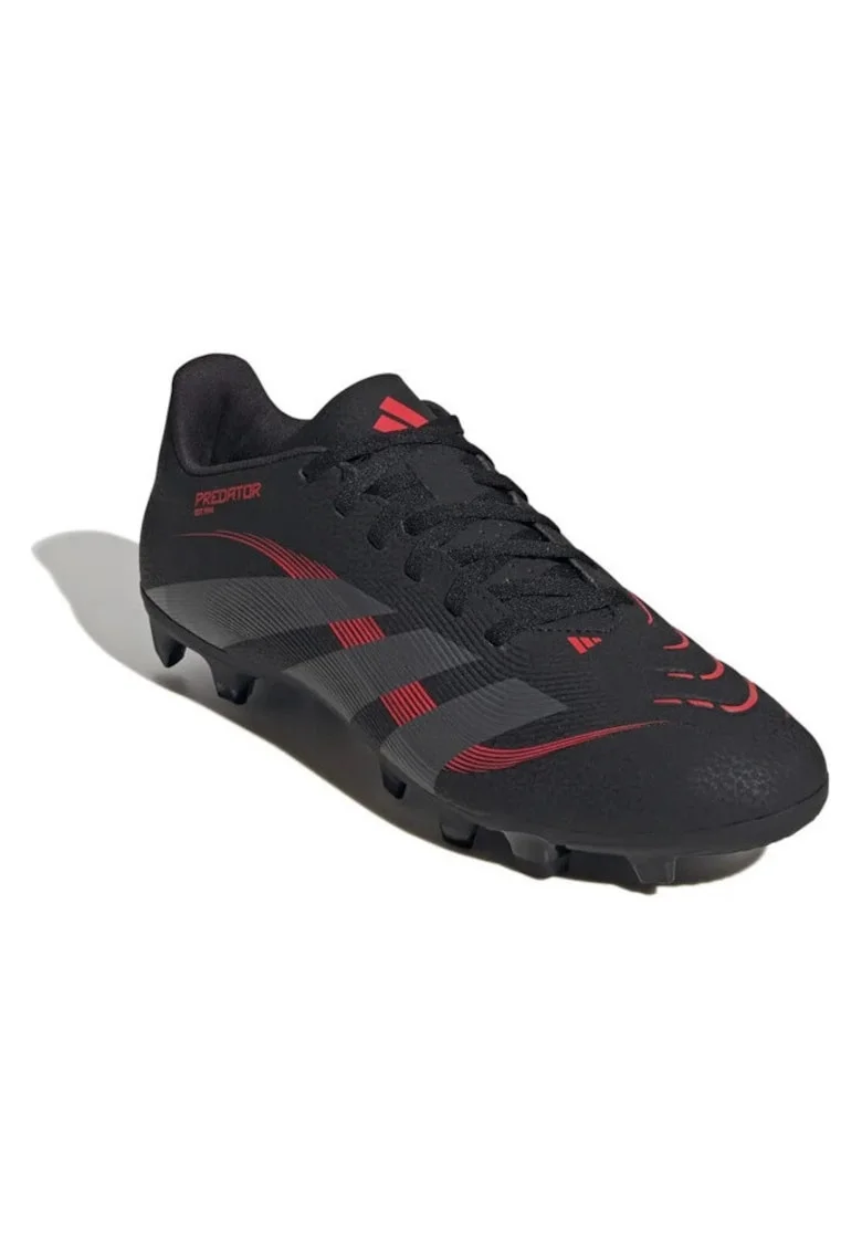Ghete de fotbal  Predator Club FG/MG, talpa flexibila, sintetic, negru/rosu,