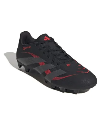 Ghete de fotbal  Predator Club FG/MG, talpa flexibila, sintetic, negru/rosu,