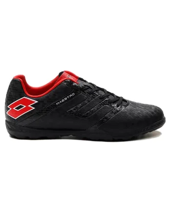 Pantofi sport barbati  Maestro 700 IV TF, negru si rosu, material sintetic, pentru gazon artificial, set de caracteristici avansate.