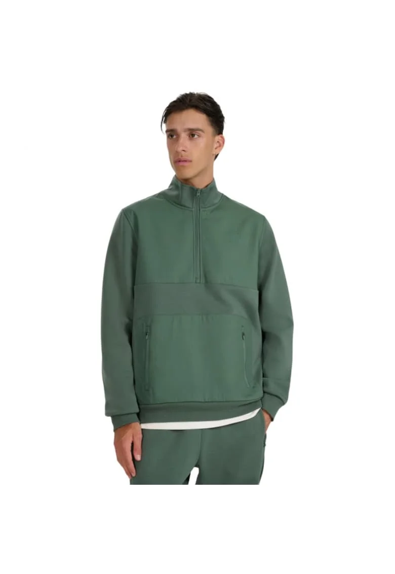 Bluza  cu fermoar 1/2, verde, barbati, stil de viata