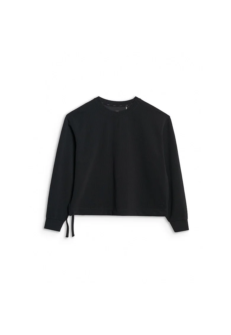 Hanorac dama  negru, cropped, material modal si poliester