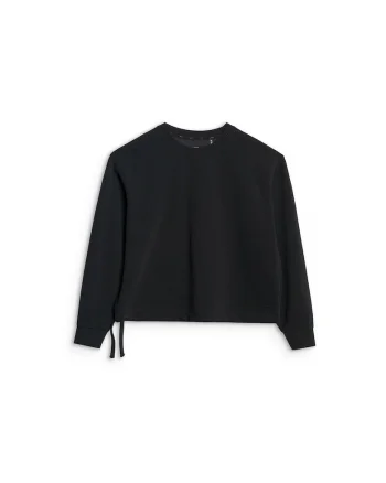 Hanorac dama  negru, cropped, material modal si poliester