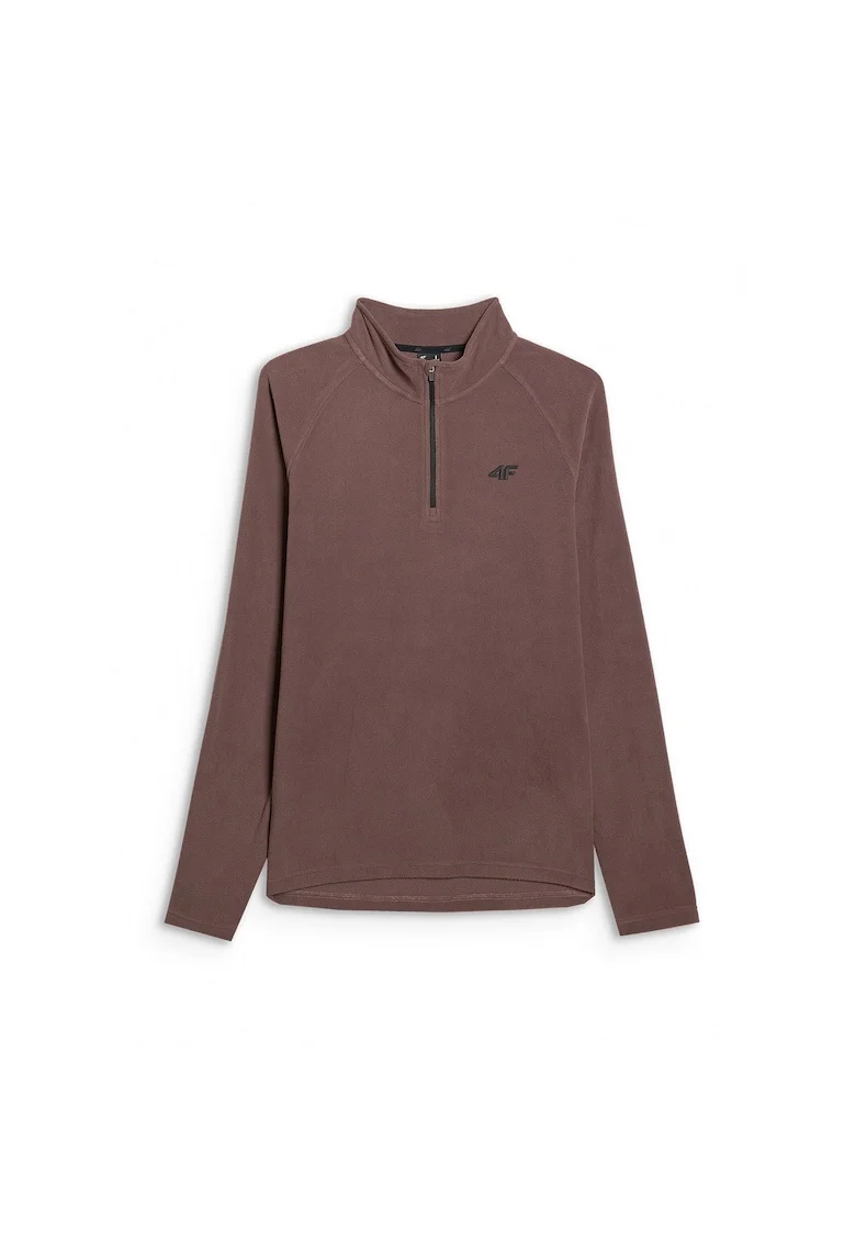 Hanorac sport barbati  fleece termoactiv, caldura, slim fit, maro