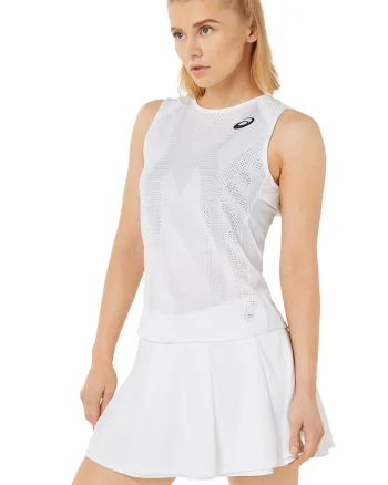 Top cu decupaj pe partea din spate pentru tenis, Alb