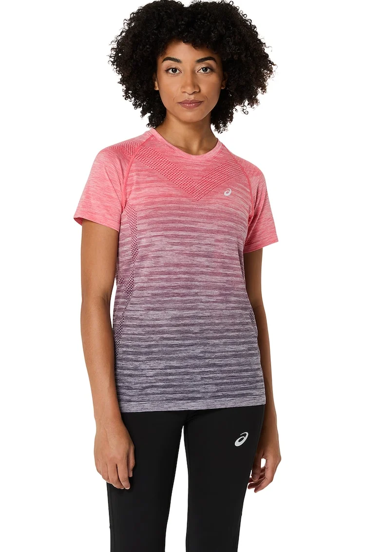 Tricou cu maneci scurte pentru alergare, Fucsia/Gri inchis