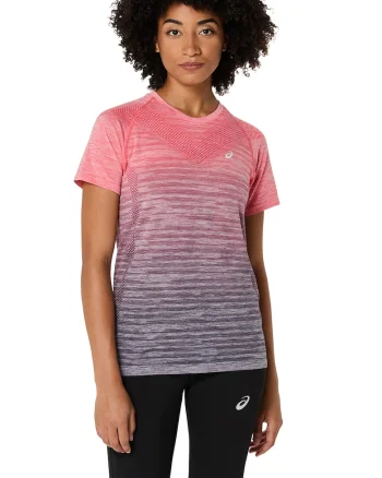 Tricou cu maneci scurte pentru alergare, Fucsia/Gri inchis