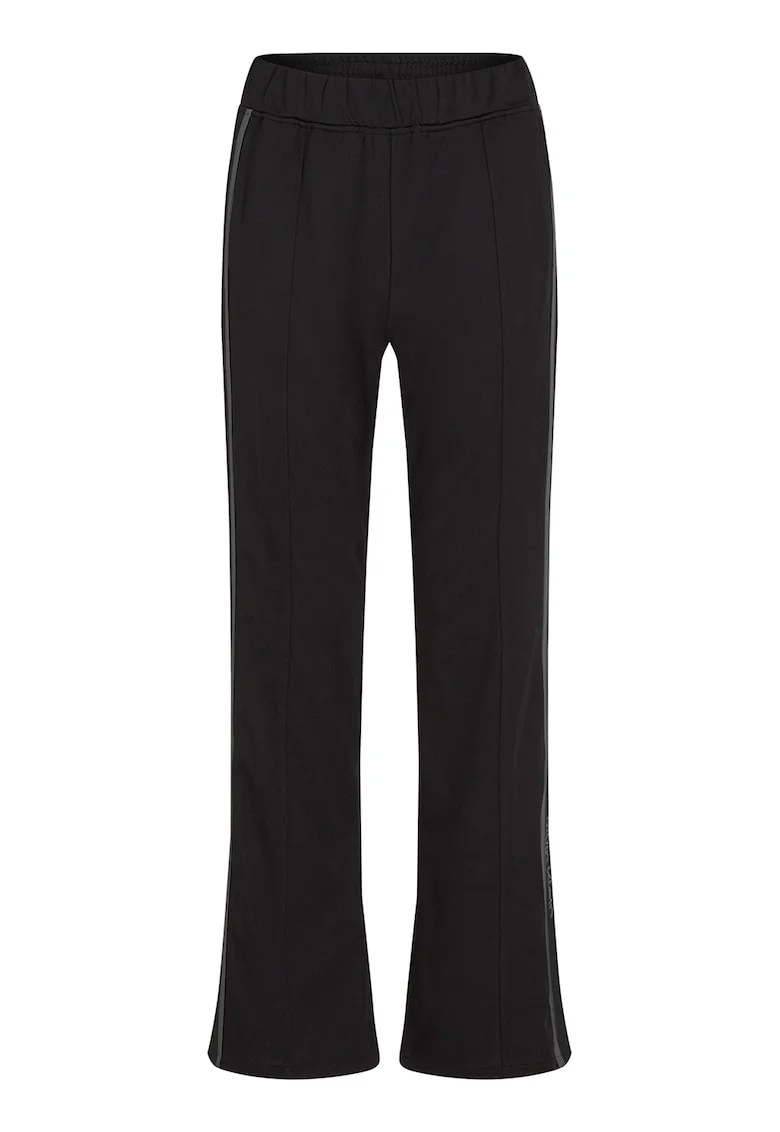 Pantaloni cu croiala ampla si logo, pentru antrenament, Negru