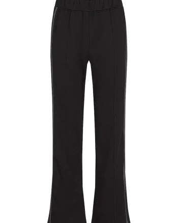 Pantaloni cu croiala ampla si logo, pentru antrenament, Negru
